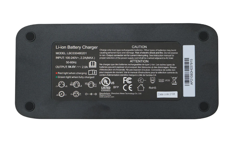48V 2A Battery Charger (54.6V) Sun Chaser Ebikes