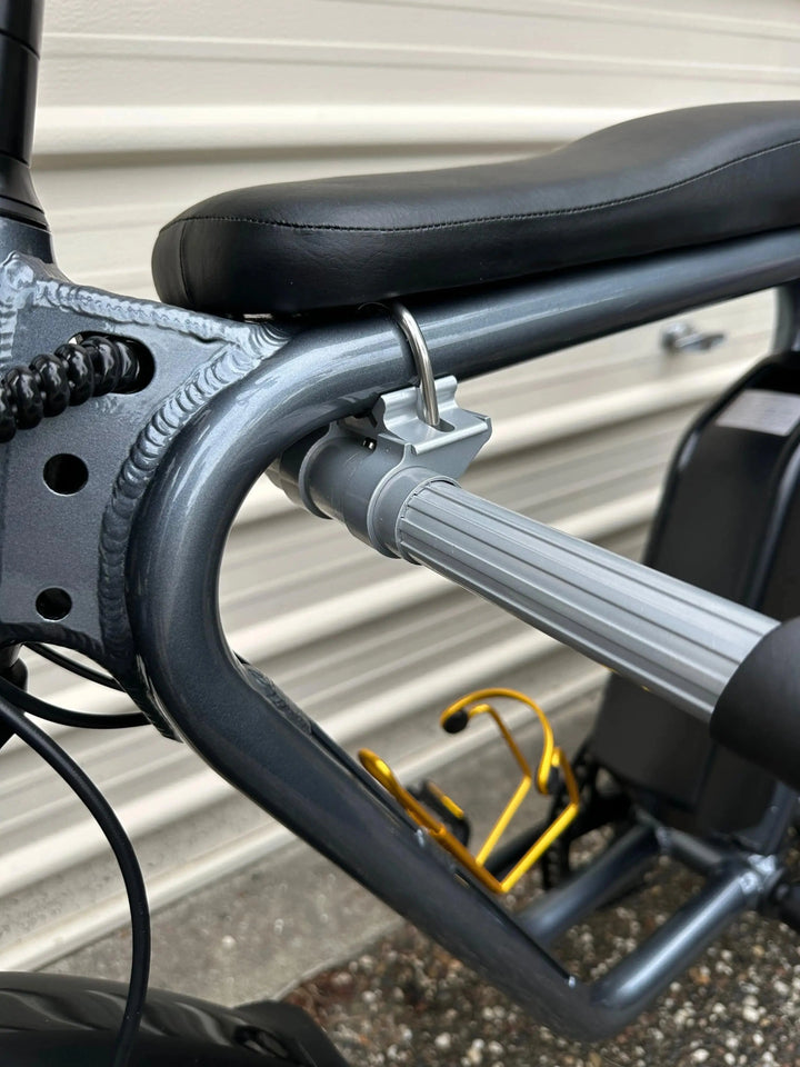 eBike longboard surf rack mounted on bike Gold Coast Australia