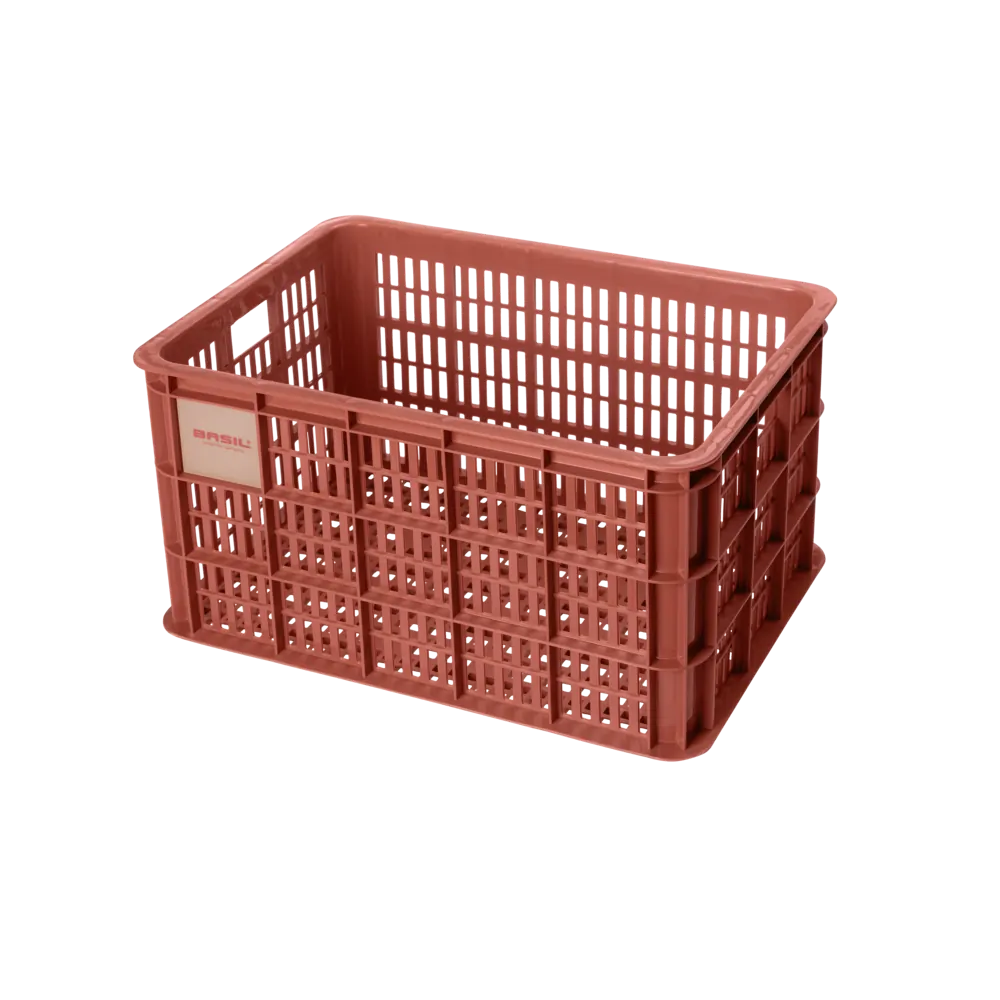 Basil Bicycle Crate Large 40L Black - Terra red