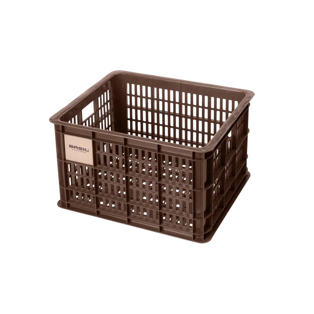 Basil Bicycle Crate Medium 29.5L Black - Chocolate brown