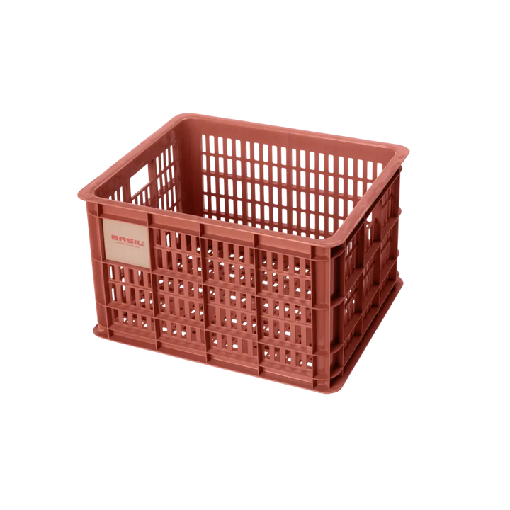 Basil Bicycle Crate Medium 29.5L Black - Terra red