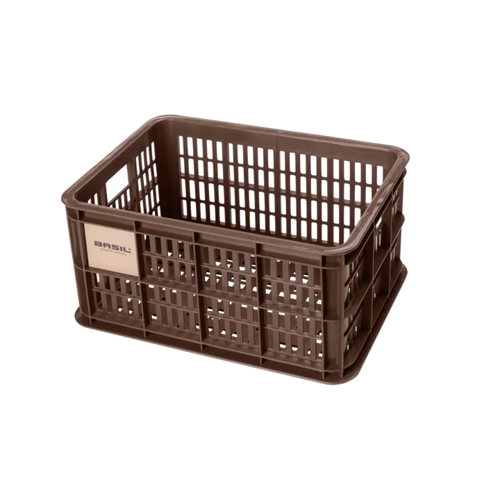 Basil Bicycle Crate Small 17.5L Black - Chocolate brown