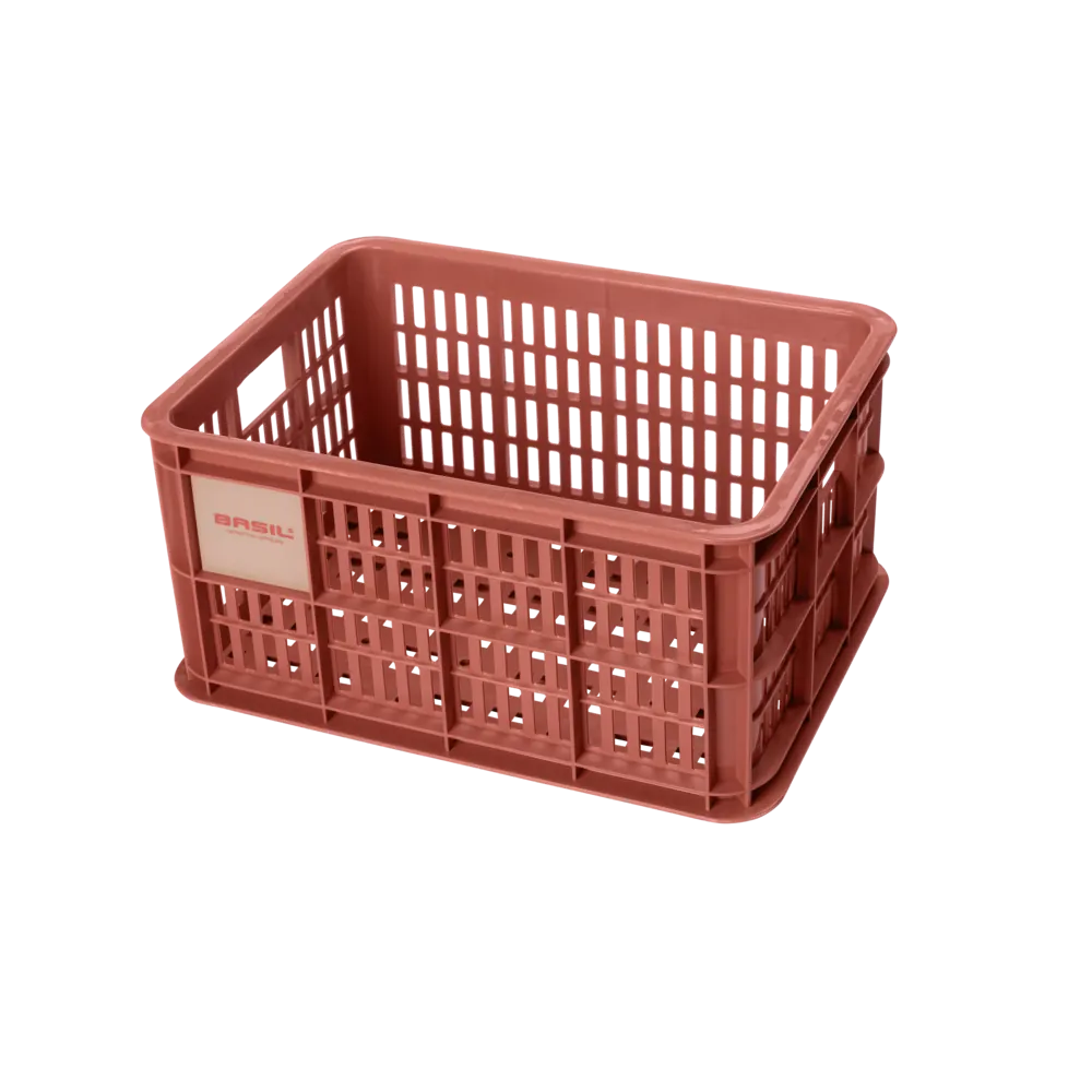 Basil Bicycle Crate Small 17.5L Black - Terra red