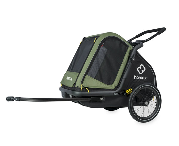 Hamax Pluto Dog Trailer Green/Black Medium