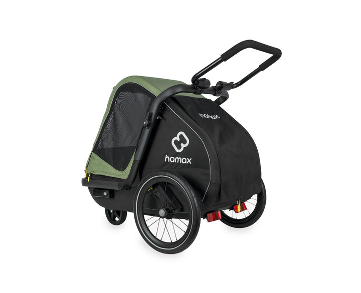 Hamax Pluto M dog trailer green black side window