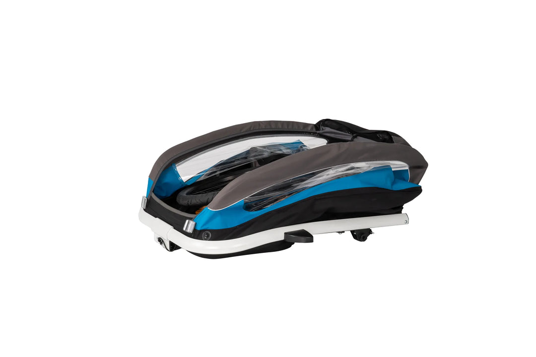 Hamax Traveller trailer blue folded flat for storage