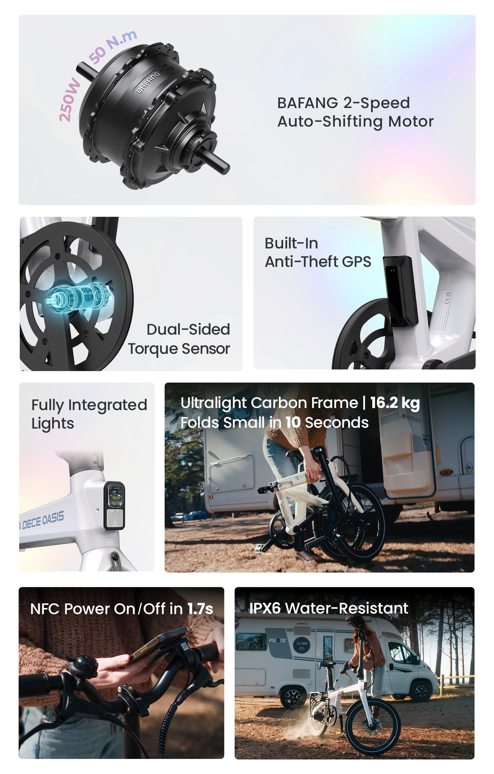 ADO Air Carbon Pro Ultra-Light Foldable eBike Sun Chaser Ebikes