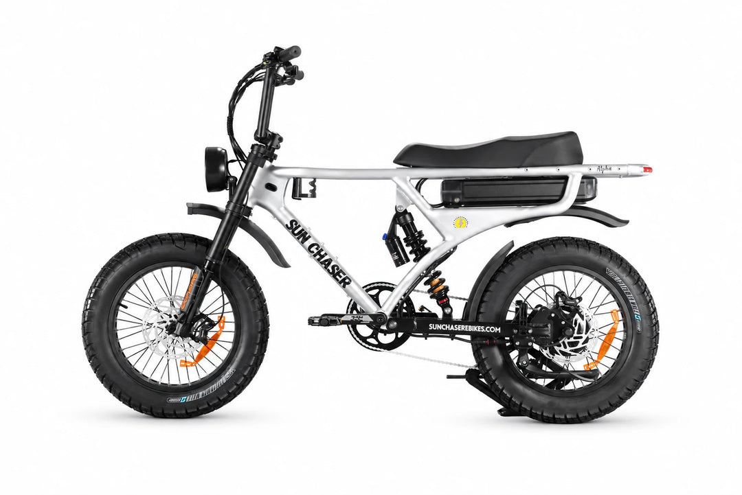 Sun Chaser AlphaV3 silver electric bike — non drive side
