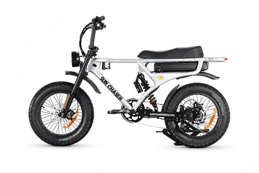 Sun Chaser AlphaV3 silver electric bike — non drive side