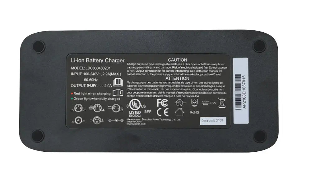54.6V 2A electric bike battery charger power adapter