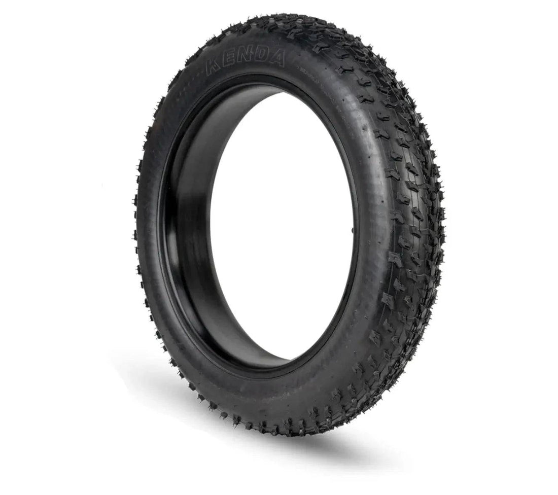 4 inch wide fat tyre on Kenda Krusade electric bike tyre