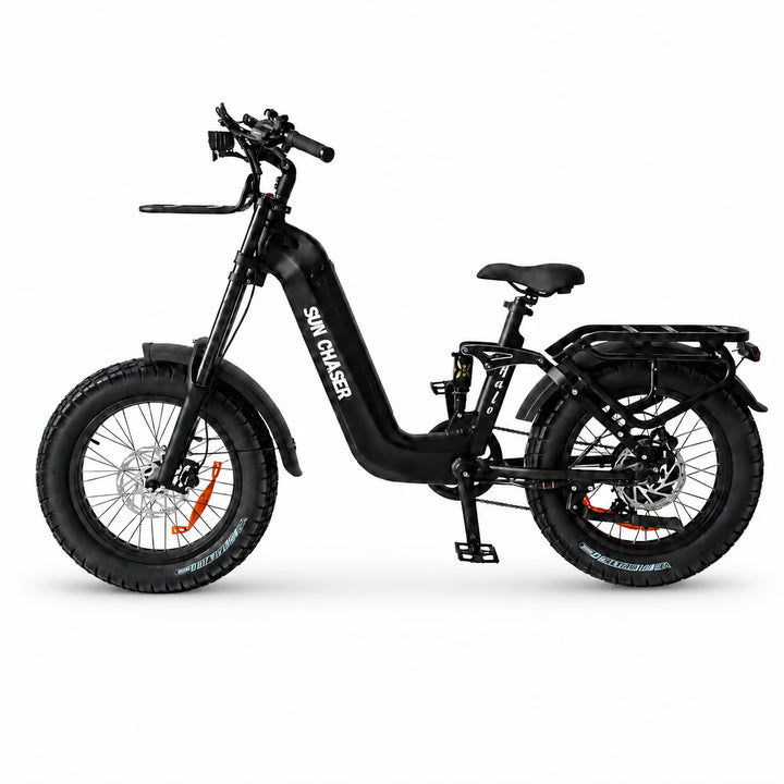 Sun Chaser Halo electric bike in black, non-drive-side view