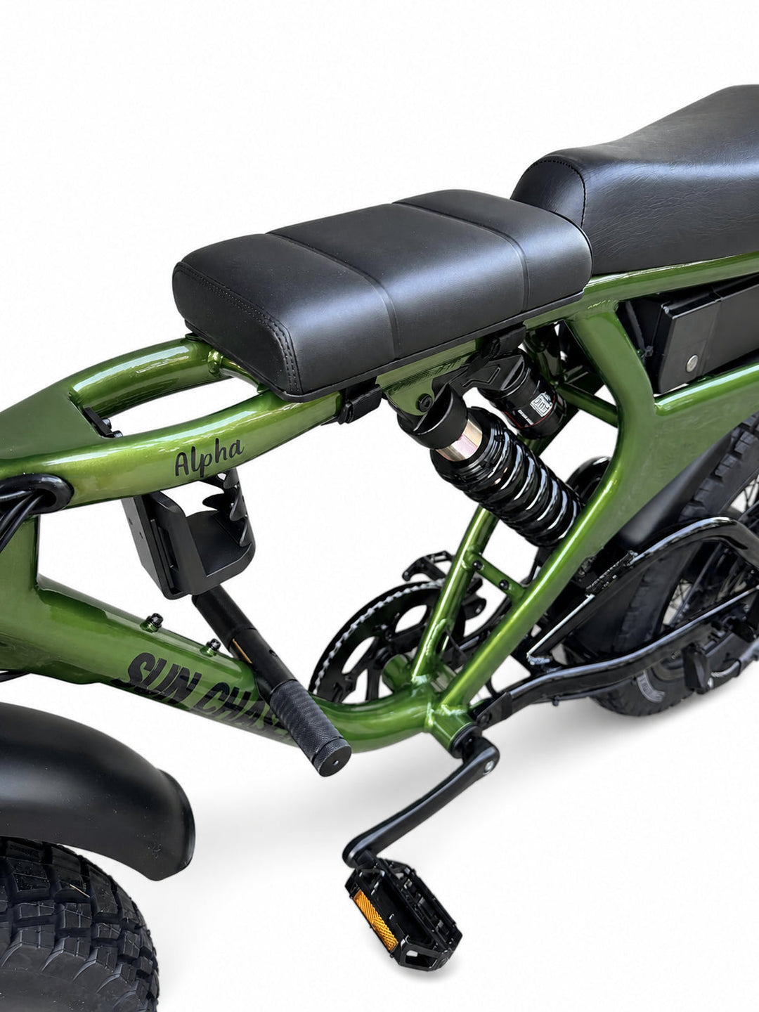 Front Child Seat &amp; Foot Pegs for Alpha-Style eBikes Sun Chaser Ebikes