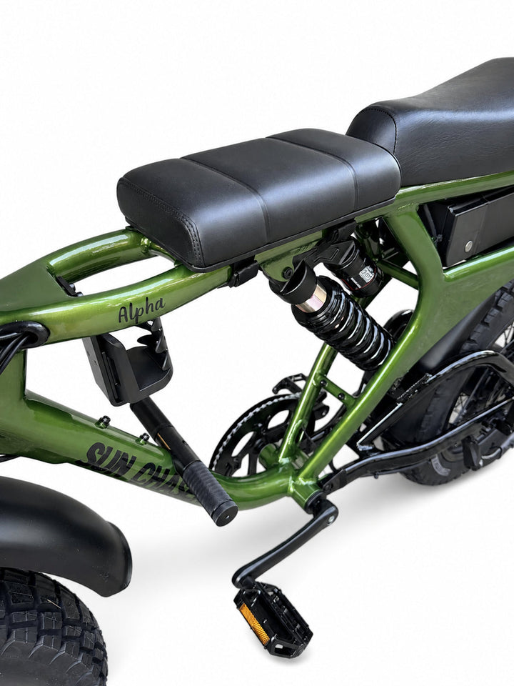 Front Child Seat &amp; Foot Pegs for Alpha-Style eBikes Sun Chaser Ebikes